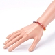 Rainbow Round Evil Eye Lampwork Stretch Beaded Bracelets for Kids X-BJEW-JB05940-4