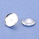 DIY Brass Ear Stud Cabochon Bezel Settings and Clear Glass Cabochons DIY-X0267-01-16mm-S-RS-3