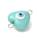 Evil Eye Resin Connector Charms PALLOY-JF02126-02-3