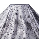 スパンコールスタームーン模様刺繍ポリエステルメッシュ生地  DIY縫製ドレス用  ブラック  125~130x0.1cm DIY-WH0530-45C-1