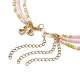 3Pcs 3 Style Shell Pearl & Polymer Clay Flower & Glass Seed Beaded Necklaces Set NJEW-JN04125-3