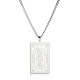 304 rechteckige Halskette aus Edelstahl für Männer und Frauen MOST-PW0001-013B-01-1