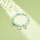 Acrylic Imitation Pearl Stretch Bracelet with Alloy Enamel Charms for Women BJEW-JB08448-4