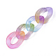Spray Painted Two Tone Transparent Acrylic Linking Rings X-OACR-S036-001A-N-4