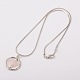Alloy Heart Gemstone Pendant Necklaces NJEW-JN00911-04-2