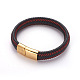 Bracelets de cordon en cuir rétro BJEW-L642-19-2