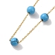 Колье из синтетических бирюзовых бусин BJEW-B078-02G-3