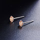 SHEGRACE Rhodium Plated 925 Sterling Silver Four Pronged Ear Studs JE420E-02-3