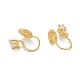 Brass Micro Pave Cubic Zirconia Clip-on Earrings Finding KK-G403-01F-G-2