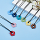 Anattasoul 8 pièces 8 couleurs acrylique fleur pendentif colliers ensemble NJEW-AN0001-50-7
