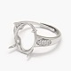 925 componentes de anillo de dedo de garra de diamante de imitación de plata esterlina STER-E061-42P-2
