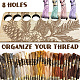 8-позиционные деревянные лотки для хранения ниток для вышивания TOOL-WH0056-029-5