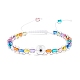 Mauvais œil acrylique et bracelet de perles tressées au chalumeau rond pour femme BJEW-JB08379-01-1