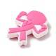 Cuentas focales de silicona boxer con cinta rosa de concientización sobre el cáncer de mama SIL-M002-01A-2