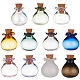 Deorigin 11個 11色 福袋 形 ガラス コルク ボトル オーナメント  ガラスの空のウィッシングボトル  ペンダントデコレーション用のDIYバイアル  ミックスカラー  2.5cm  1pc /カラー AJEW-DR0001-01-1