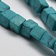 Cube Synthetic Turquoise Beads Strands G-N0134-07-2