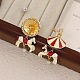 Серьги-гвоздики с подвесками из латуни и эмали в форме карусели FS-WGBCA8C-01-2