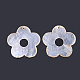 エッジゴールドメッキカピスシェルペンダント  花  透明  46x46x1mm  穴：1.4mm SHEL-S276-57-2