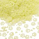 プラスチックスパンコールビーズ  マットなスタイル  縫製工芸品の装飾  猫の足跡  緑黄  6x7x0.3mm PVC-R024-09A-1