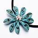 Dyed Natrual Howlite Flower Pendant Necklaces NJEW-I201-03A-2