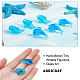 Arricraft 6 Uds. 2 decoraciones de exhibición de delfines de vidrio de estilo DJEW-AR0001-07-3