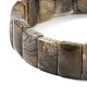 Bracelets extensibles en perles rectangulaires en agate mexicaine naturelle BJEW-D036-02-3