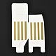 正方形の折りたたみ式クリエイティブペーパーギフトボックス  リボン付きストライプ柄  結婚式のための装飾的なギフトボックス  ダークカーキ  55x55x55mm CON-P010-C03-4