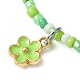 Alloy Flower Charm Bracelet with Glass Seed Bead Chains for Women BJEW-JB09681-3