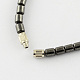 Non-Magnetic Synthetic Hematite Beaded Necklaces NJEW-R161-01-3