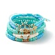 Ensembles de bracelets extensibles de perles heishi en pierre ronde et en argile polymère BJEW-JB07436-1