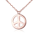 TINYSAND 925 Sterling Silver Peace Sign Pendant Necklaces TS-N269-RG-1