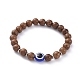 Bracelets extensibles en perles de bois unisexes BJEW-JB04956-1