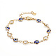 Conjuntos de joyas de collar y pulsera de cadena de eslabones de latón SJEW-JS01190-8