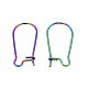 304ステンレス鋼フープピアスパーツ腎臓の耳ワイヤー  虹色  21ゲージ  21x10~11x0.7mm STAS-N098-006-3