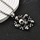 Ожерелья с подвеской в виде черепа из нержавеющей стали 304 для женщин и мужчин NJEW-Z076-01AS-2