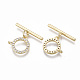Brass Micro Pave Clear Cubic Zirconia Toggle Clasps KK-T063-016B-NF-3