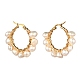 Ring Natural Pearl Beads Hoop Earrings for Girl Women EJEW-JE04685-5