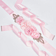Flor de rhinestone con cinturón de novia de perlas de imitación de abs AJEW-WH0348-119A-3