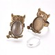 Vintage Adjustable Iron Owl Finger Ring Settings and Alloy Cabochon Bezel Settings FIND-X0010-03AB-4