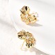 Серьги-гвоздики из латуни с микропаве и бантиком из циркония EJEW-B148-07B-G-3