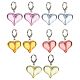 5 paio di orecchini a monachella pendenti con cuore acrilico in 5 colori EJEW-TA00254-1