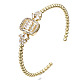 Bracelet de manchette en perles de zircone cubique scintillant pour elle BJEW-N012-004-NF-3