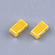 2穴不透明ガラスシードビーズ  光沢のある  長方形  ゴールド  4.5~5.5x2x2~2.5mm  穴：0.5~0.8mm SEED-S023-27B-03-2