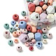 256Pcs 6 Styles Spray Painted Natural Maple Wood Beads WOOD-FS0001-10-3