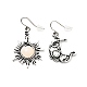 Asymmetrische Ohrringe aus Harzperlen mit Mond und Sonne EJEW-C036-01F-1