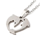 306 collier pendentif en acier inoxydable pour femme NJEW-Q772-01P-09-2