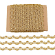 Hobbiesay cinta de poliéster gimp trenza trim borde dorado tejido trenza trim onda recorte trenzado ricrac cinta decoración borde trenzado para coser SRIB-HY0001-02-1