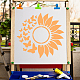 ペットのプラスチック製の描画絵画ステンシルテンプレート  正方形  ホワイト  太陽模様  30x30cm DIY-WH0244-110-5