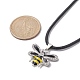 Collares con colgante de abeja con rhinestone de aleación NJEW-JN04501-3