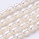 Grado aa fili di perline di perle d'acqua dolce coltivate naturali PEAR-P002-41-1